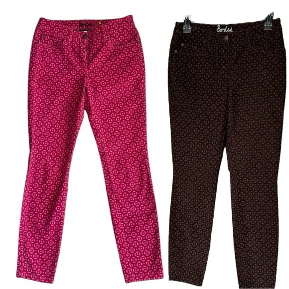 Boden Skinny Corduroy Floral Pink Pants Jeans 4P - Picture 11 of 12